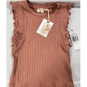 Jessica Simpson Girls Clay Ribbed Ruffle Sleeve Tank Top Size 5 NWT CD1671S